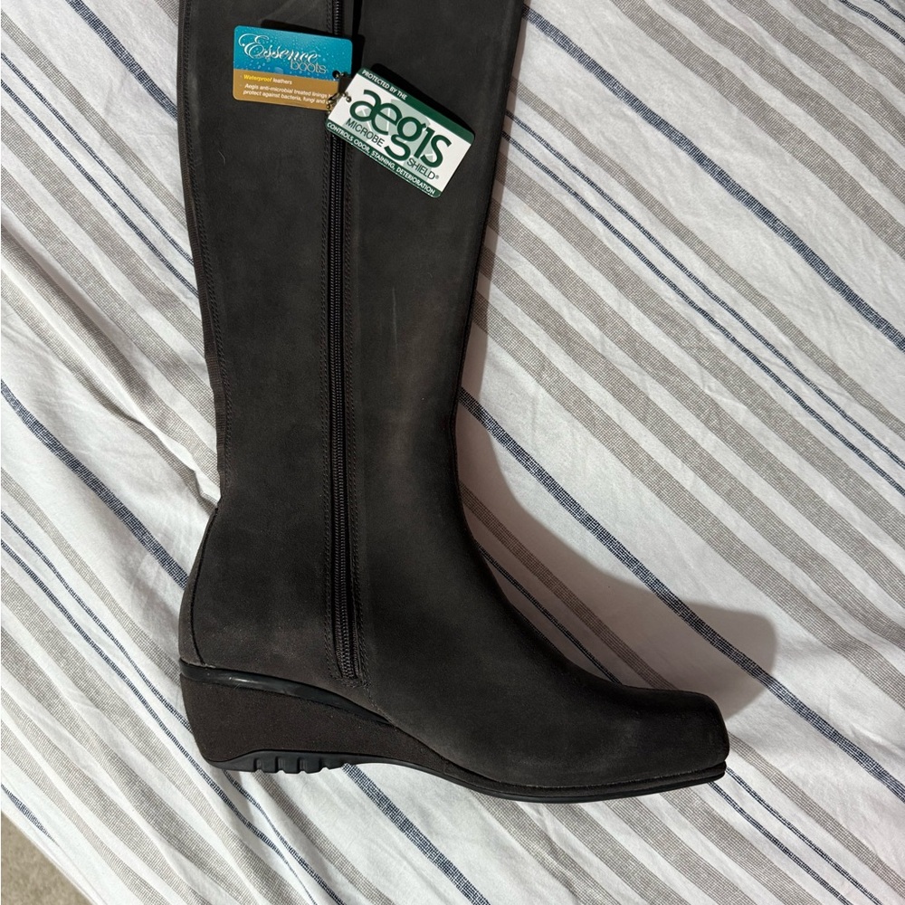 Essence Grey Suede Waterpoof Tall Boots